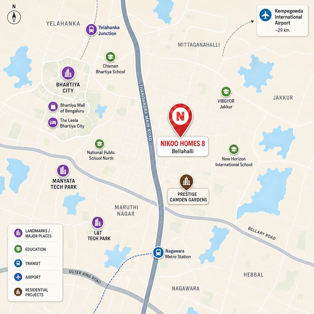 Nikoo Homes 8 approximate location map